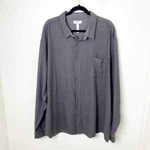 BP gray button up shacket fuzzy flannel 2XL